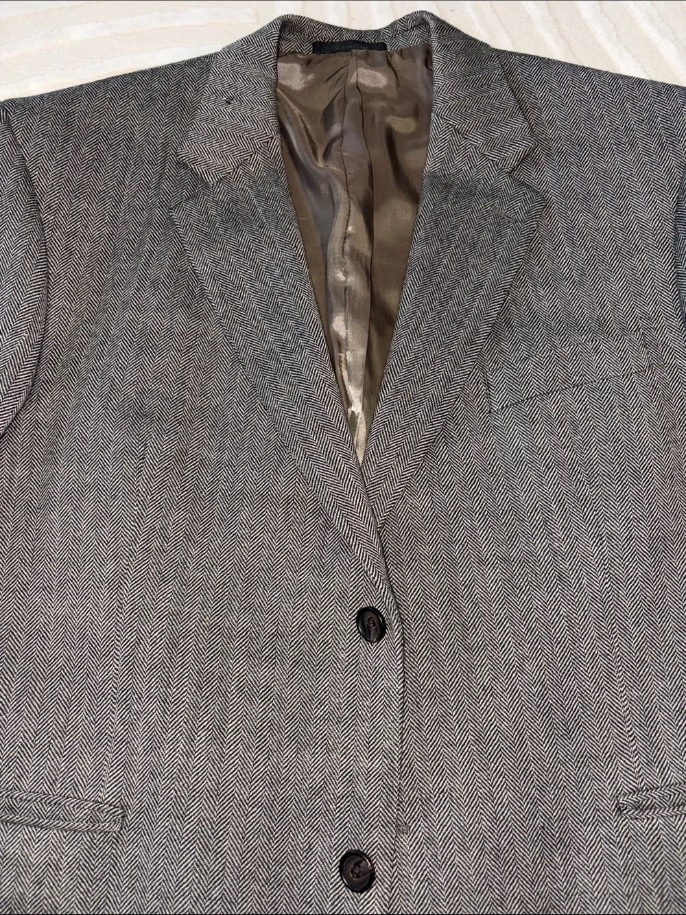 Ralph Lauren Gray Herringbone Two-Button Sport Coat